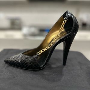 Saint Laurent YSL Nero/Oro Scuro size 38 womens.